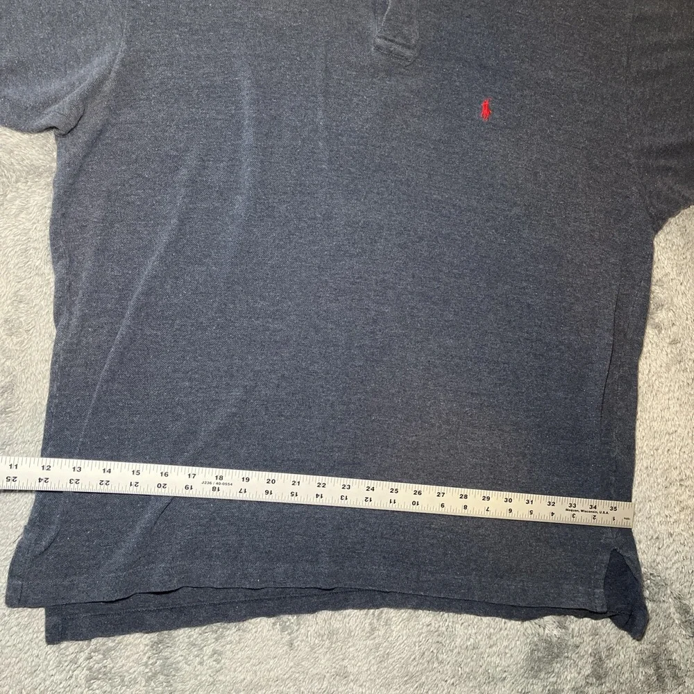 VTG Polo By Ralph Lauren Men's SZ XL Navy/Grey Short Sleeve Shirt Red Pony